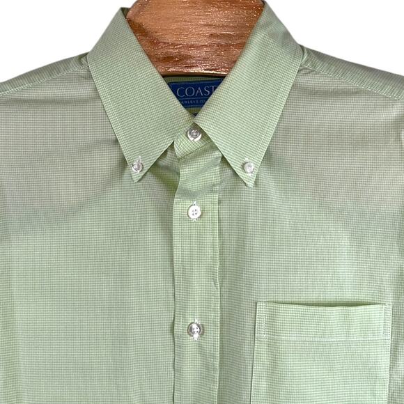 Coast Pawleys Island Classic Button Down Collar Dress Shirt Green Men's Size LG - Picture 3 of 6